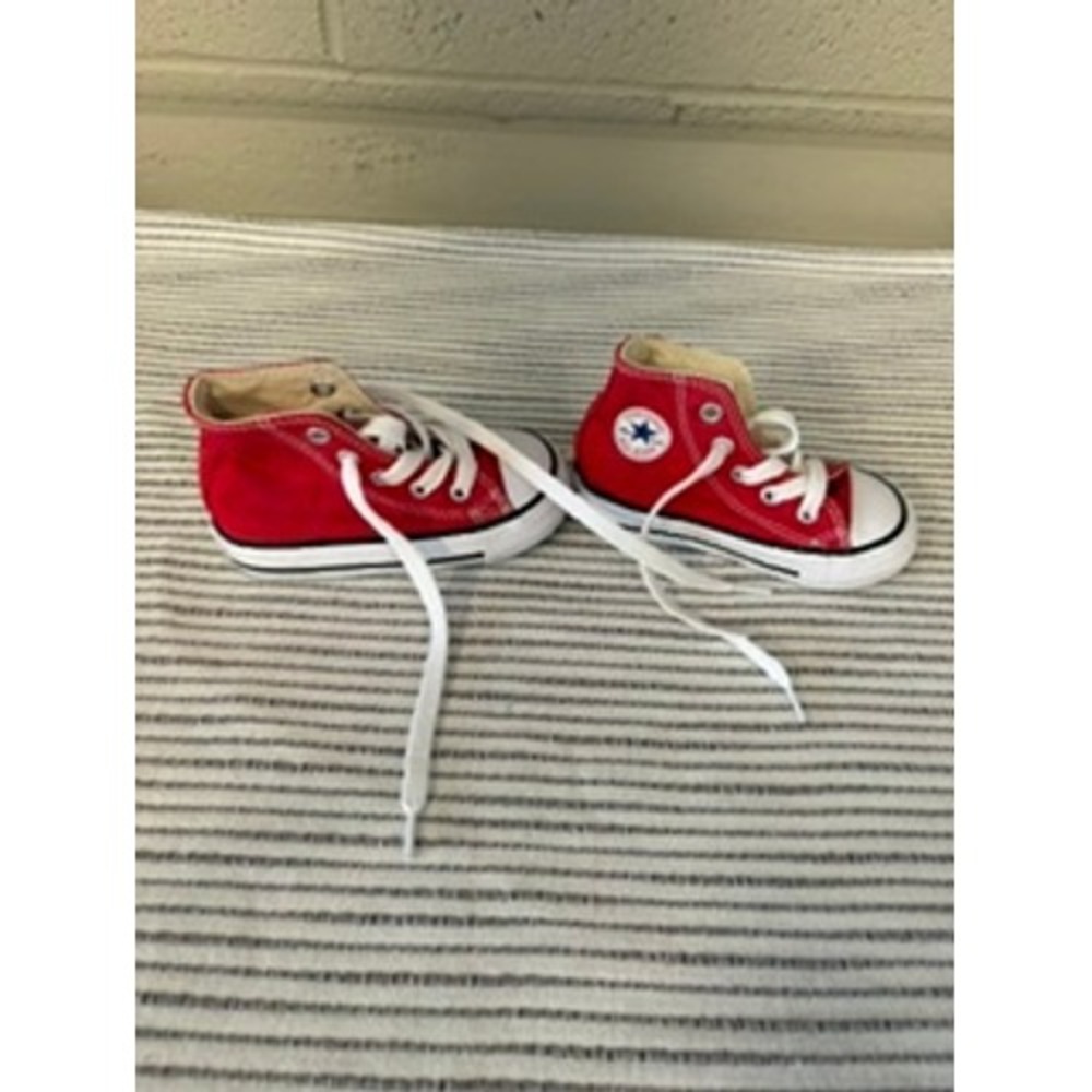 Converse Chuck Taylor All Star Red High Top Kids Sneakers Shoes Size 5 Toddler - Picture 5 of 9